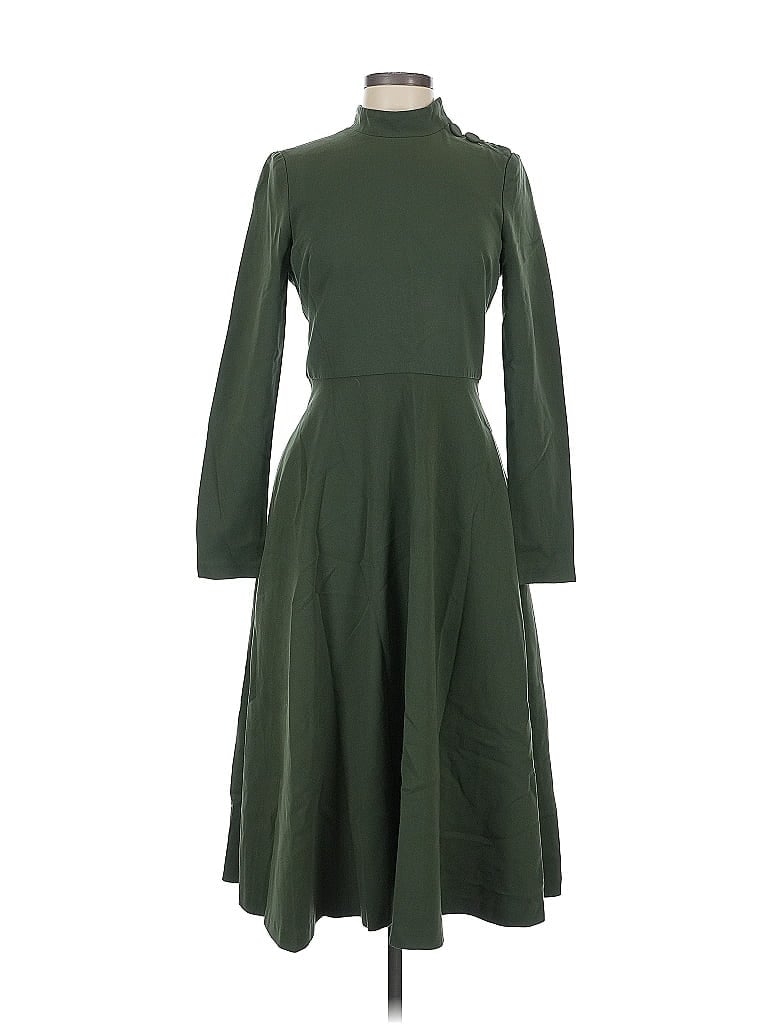 Black Halo Solid Green Casual Dress Size 6 - photo 1