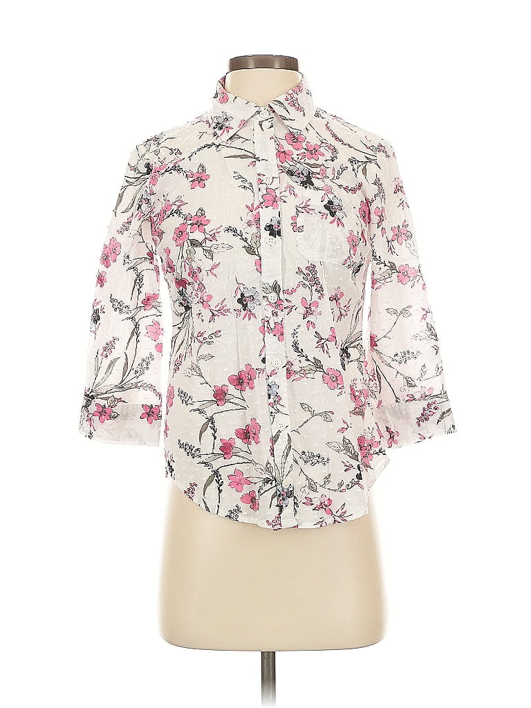 KAREN SCOTT Pre-owned 3/4 Sleeve Blouse In White