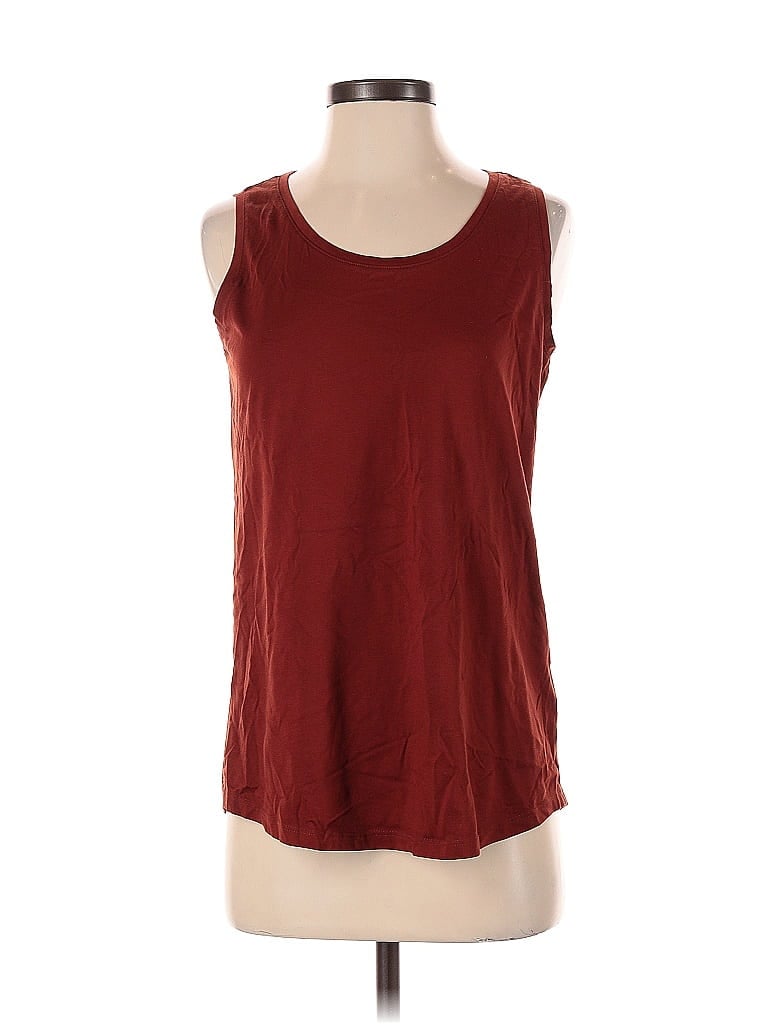 Pre-owned Lands' End Sleeveless T-shirt In Burgundy