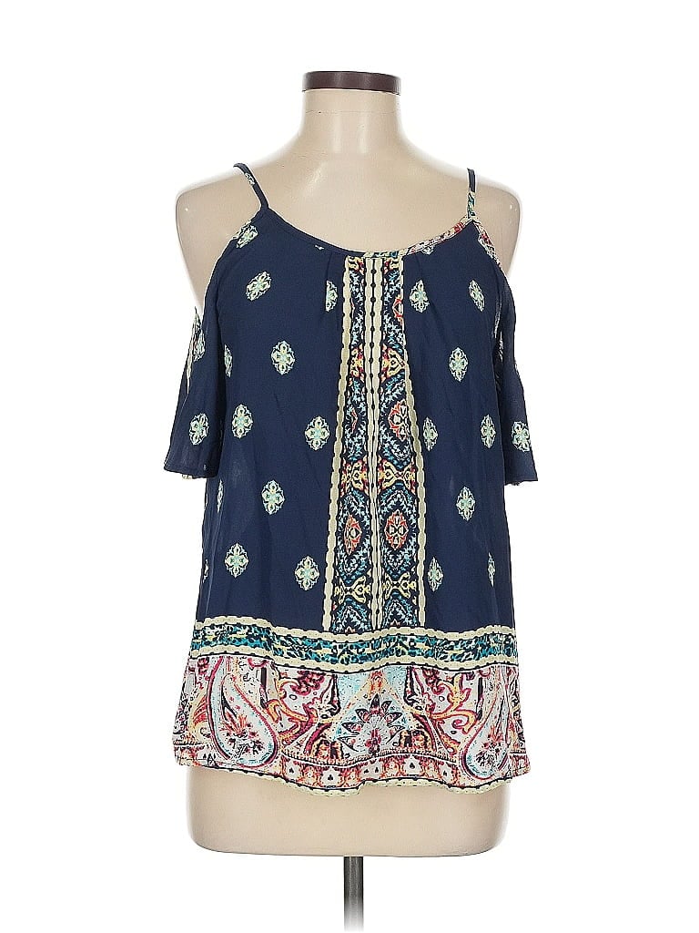 Pre-owned Assorted Brands Sleeveless Blouse In Blue
