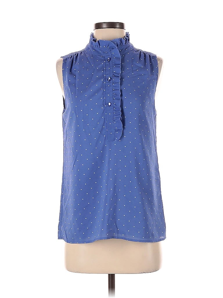 Pre-owned J.crew Factory Store Sleeveless Blouse In Blue