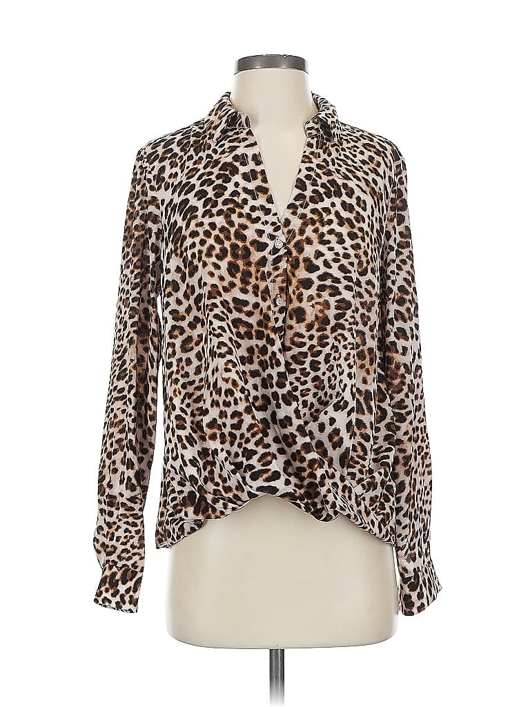 Click to view more detailed imagery on our partner's website Pre-owned All In Favor Long Sleeve Blouse In Brown