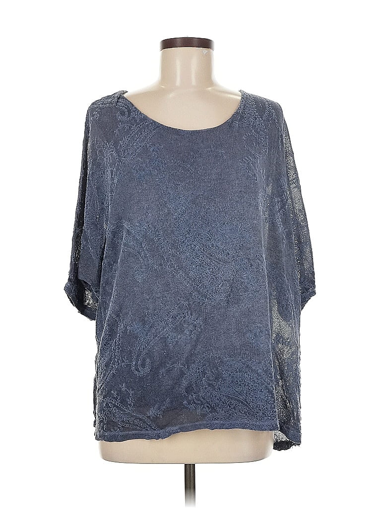 Pre-owned Soft Surroundings Short Sleeve Blouse In Blue