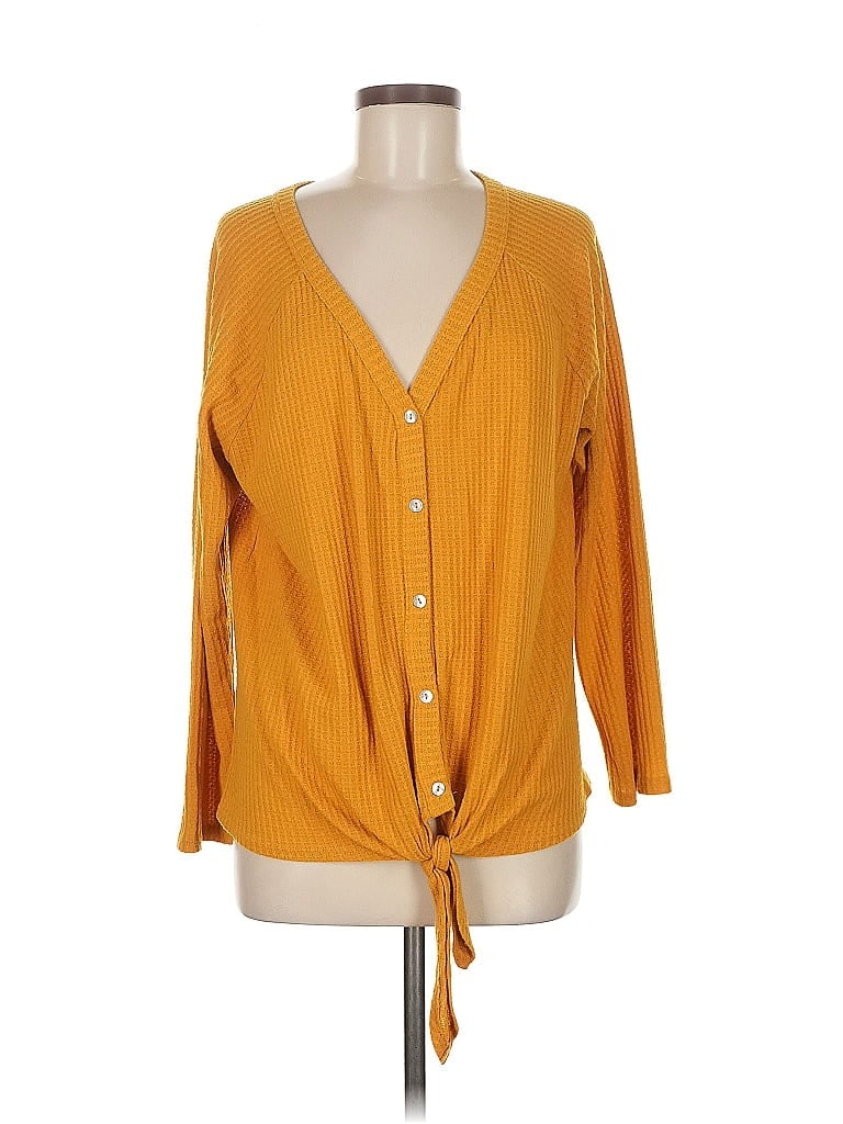 Pre-owned Kim & Cami Cardigan Sweater In Yellow