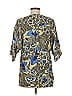 Unbranded 100% Rayon Blue 3/4 Sleeve Blouse Size M - photo 2