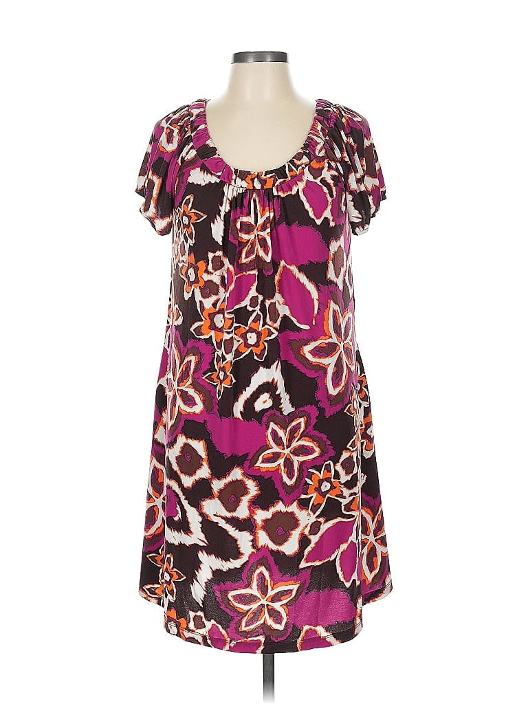 Pre-owned Ab Studio Short Sleeve Blouse In Purple