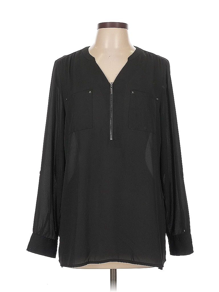 APT. 9 Pre-owned Long Sleeve Blouse In Black