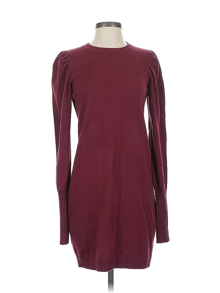 WAYF 100% Acrylic Solid Burgundy Casual Dress Size XS - photo 1