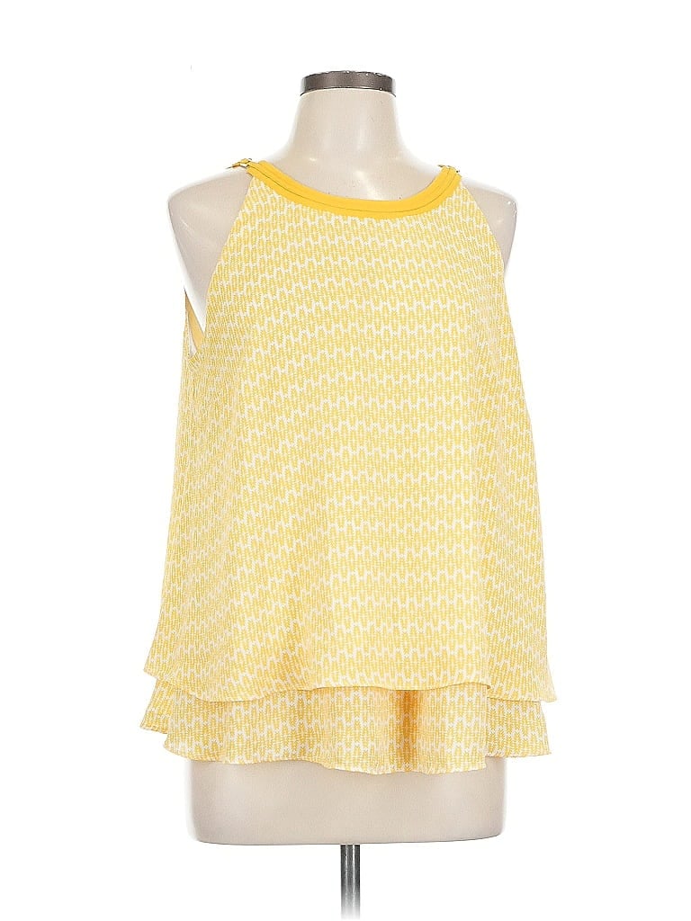 WORTHINGTON Pre-owned Sleeveless Top Yellow Halter Neckline Tops