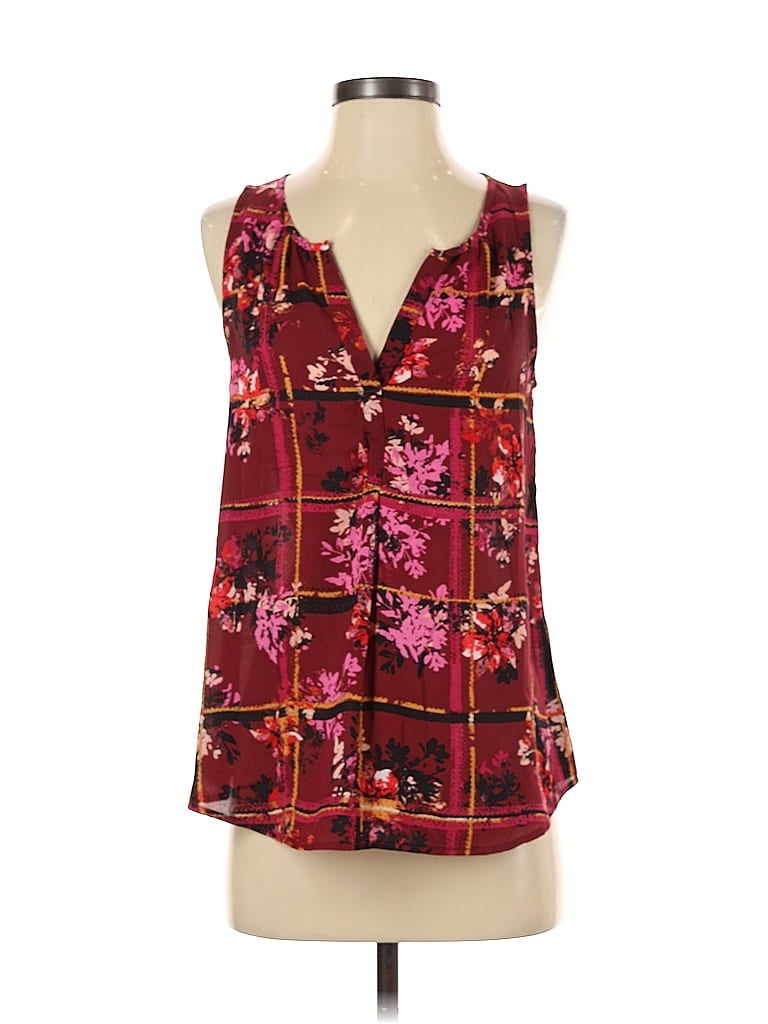 Pre-owned Candies Candie's Tank Top Burgundy Plunge Neckline Tops