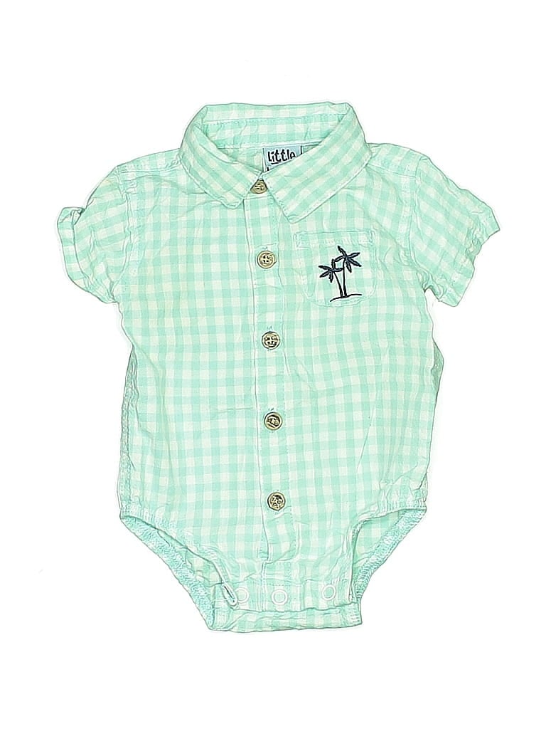 Pre-owned Little Lad Babies' Short Sleeve Onesie In Green