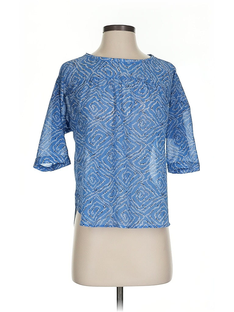 Pre-owned Ann Taylor Loft 3/4 Sleeve Blouse In Blue