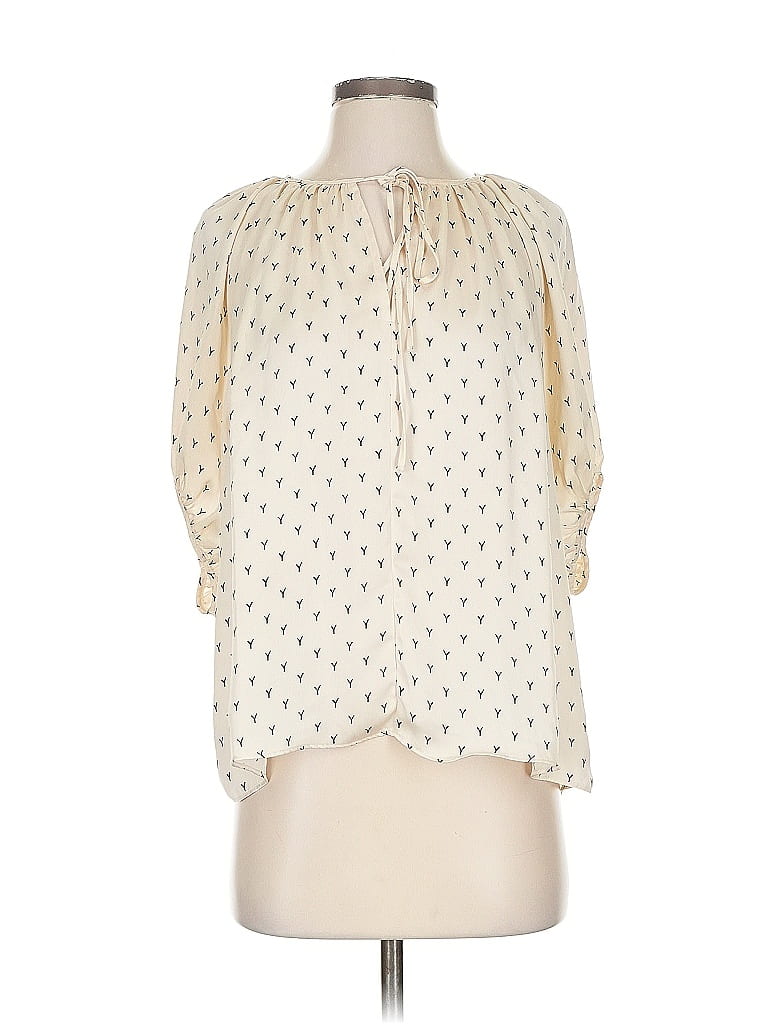 Pre-owned H&m 3/4 Sleeve Blouse In White