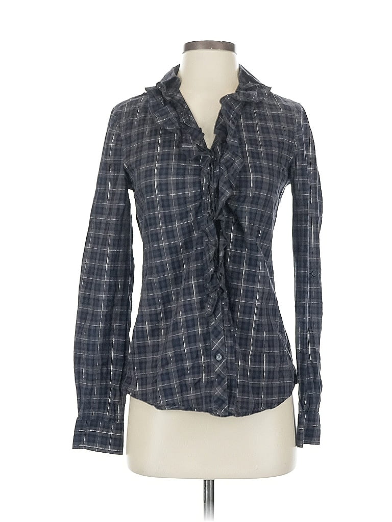 EXPRESS Pre-owned Long Sleeve Blouse In Blue