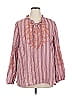LOGO by Lori Goldstein 100% Cotton Pink Long Sleeve Blouse Size XL - photo 1