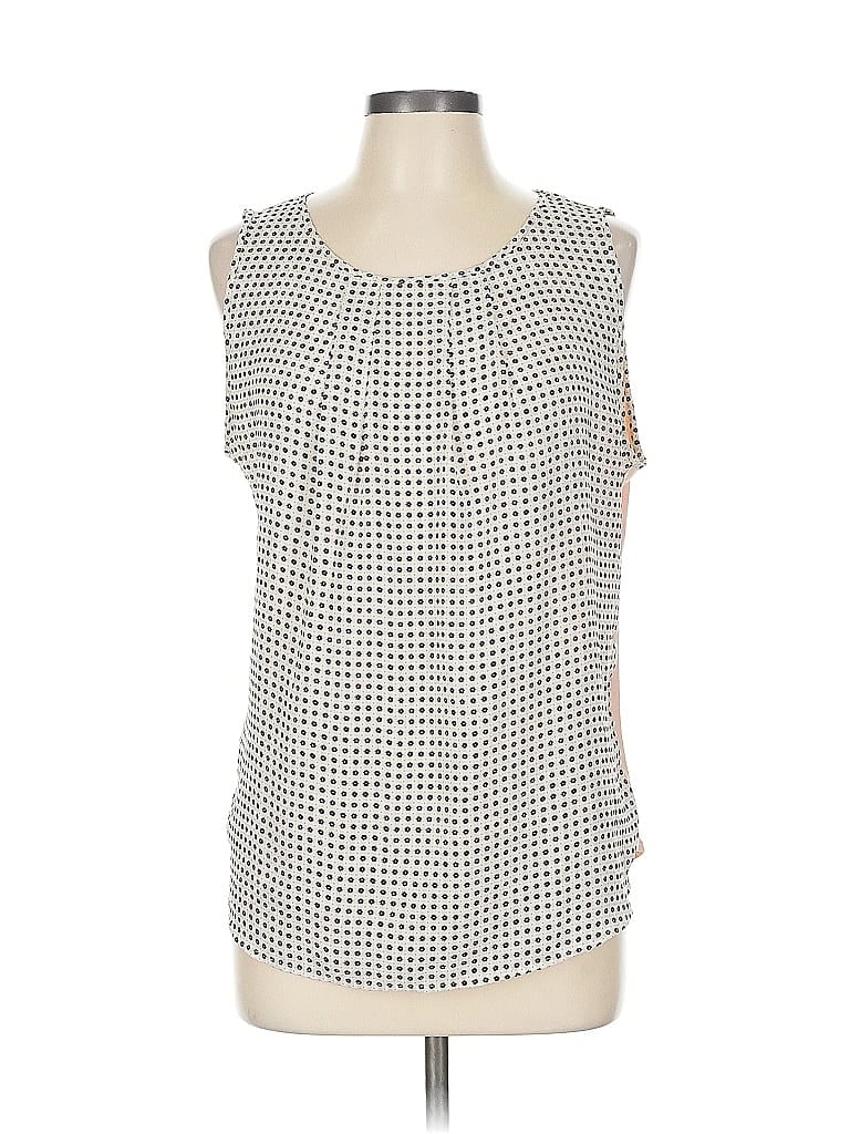 Pre-owned Ann Taylor Factory Sleeveless Blouse In White