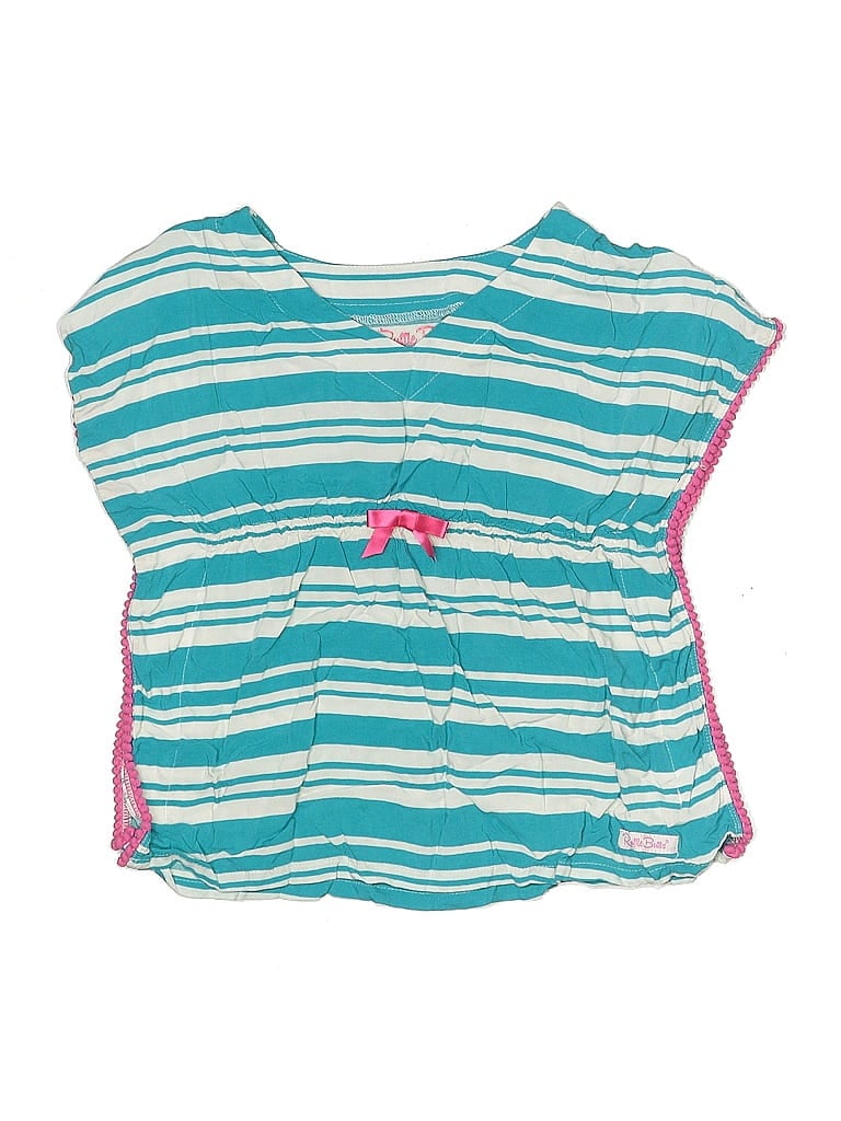 Click to view more detailed imagery on our partner's website Pre-owned Ruffle Butts Kids' Short Sleeve Top Blue Keyhole Neckline Tops