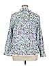 LOGO by Lori Goldstein 100% Cotton Floral Blue Long Sleeve Blouse Size XL - photo 2