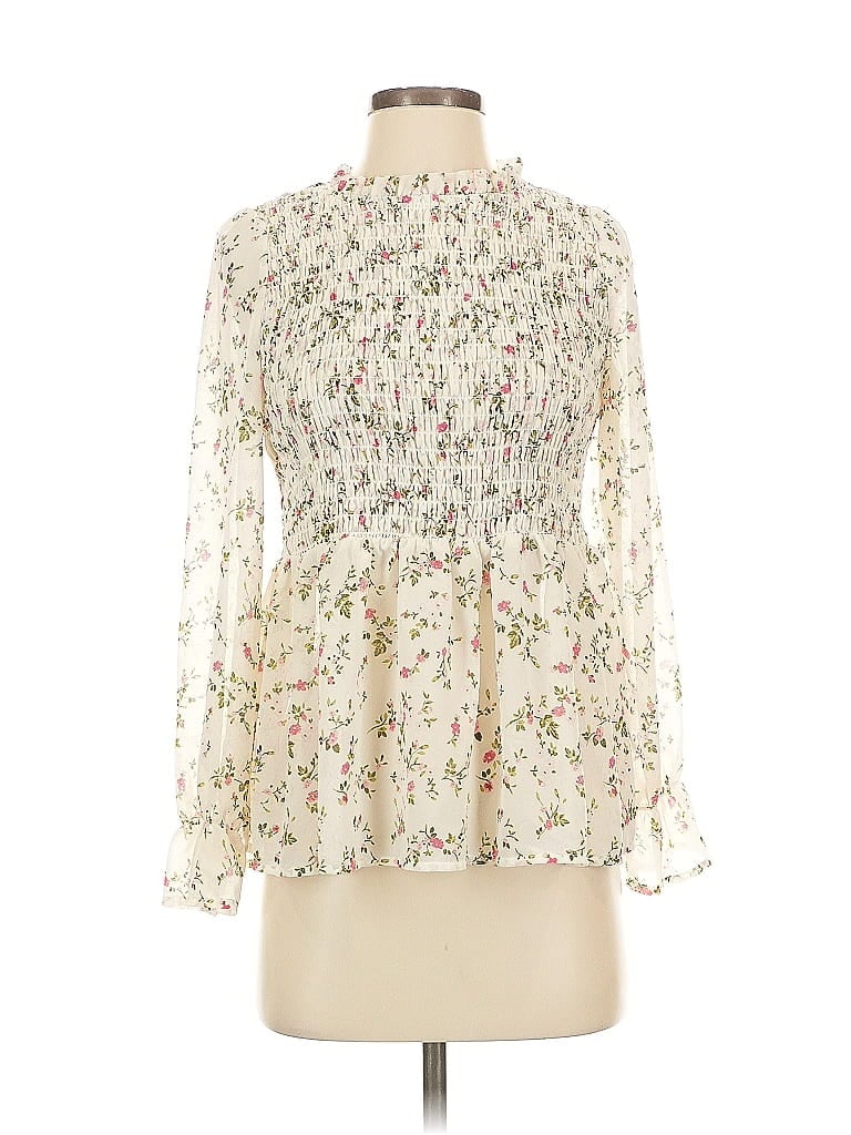 Pre-owned Mi Ami Long Sleeve Blouse In White