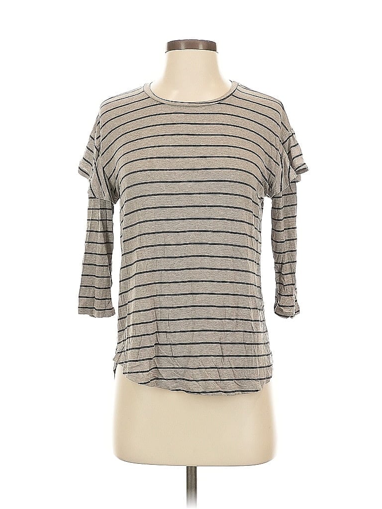 Left Coast by Dolan Stripes Gray 3/4 Sleeve T-Shirt Size S - photo 1