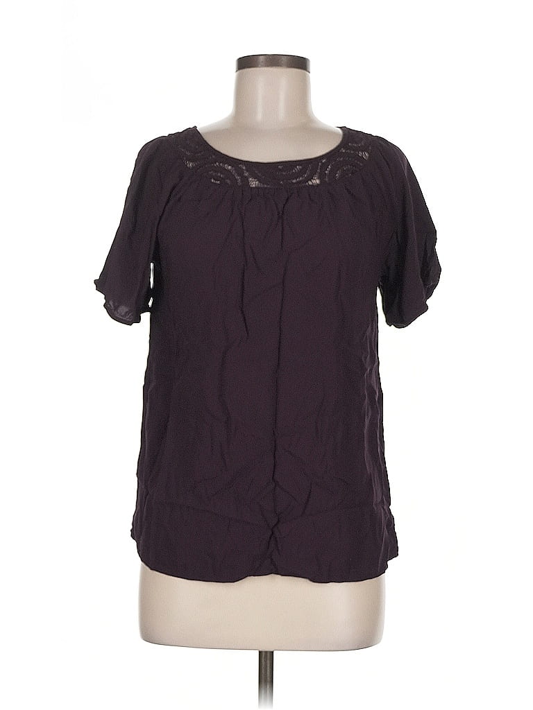 Pre-owned Gap Outlet Short Sleeve Blouse In Purple