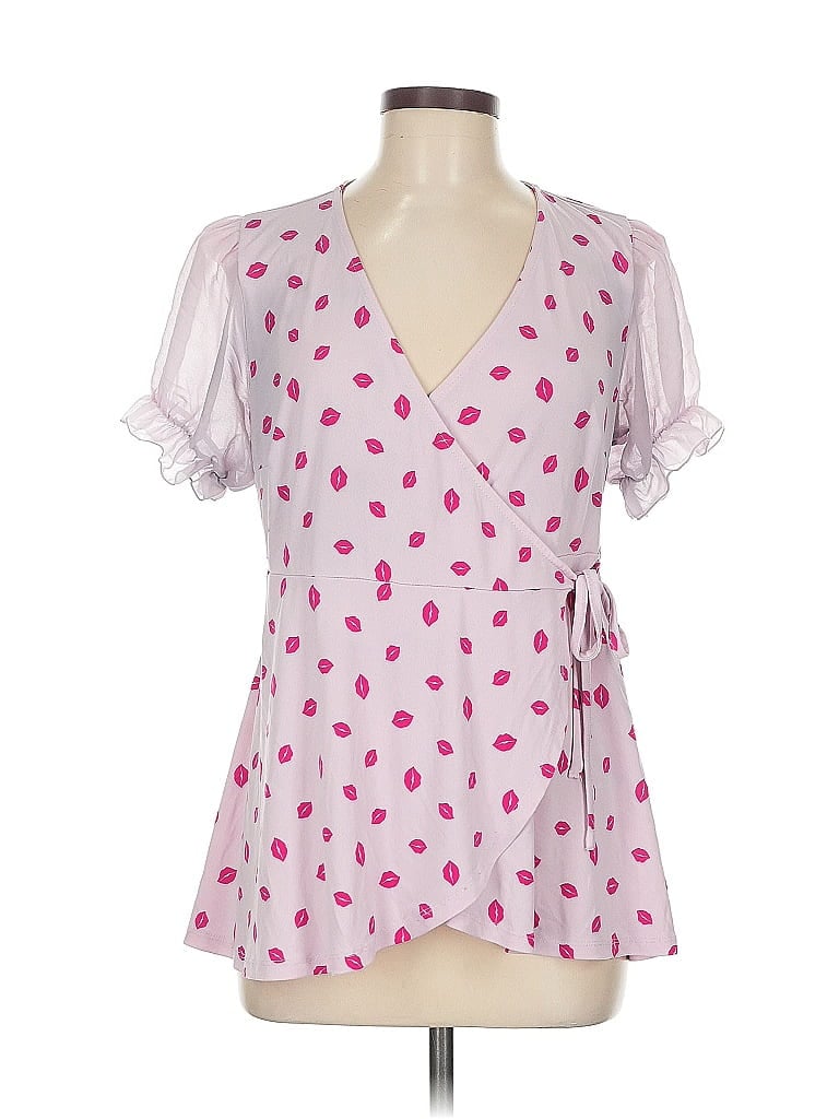 Pre-owned Torrid Short Sleeve Blouse In Pink