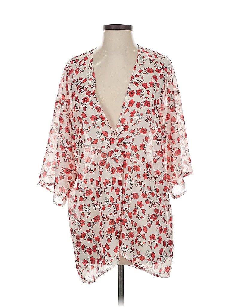 Pre-owned Divided By H&m 3/4 Sleeve Blouse In Red