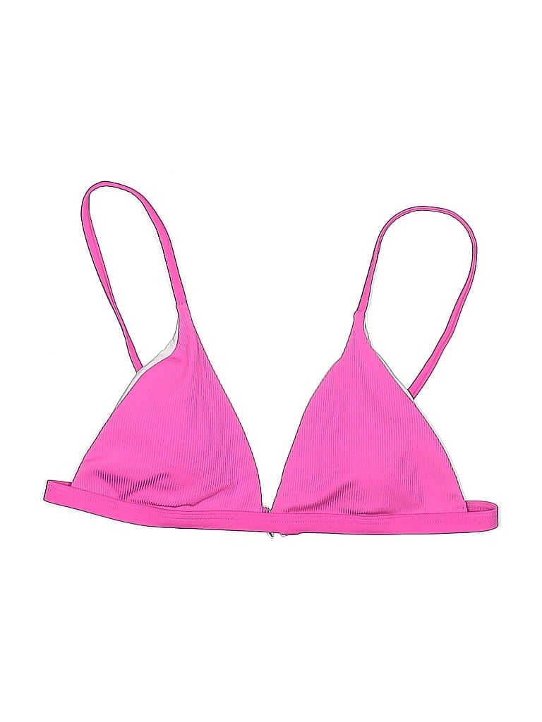 Pre-owned Assorted Brands Swimsuit Top Pink Solid Pattern Swimwear