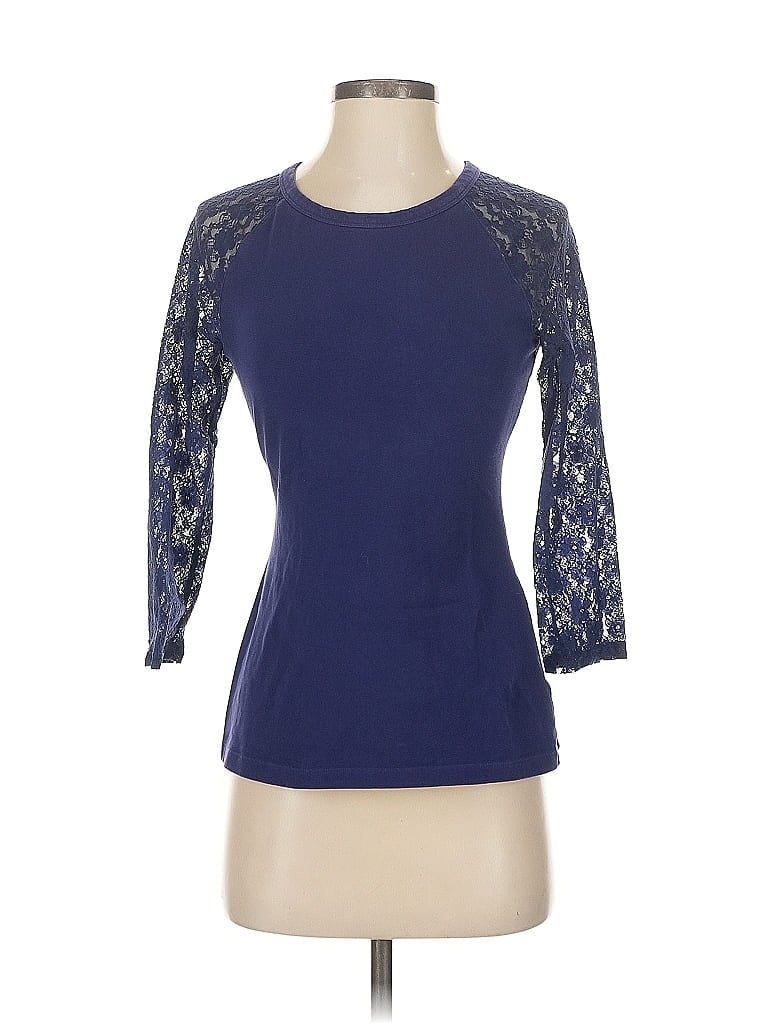 Pre-owned Express 3/4 Sleeve Top Blue Boatneck Tops