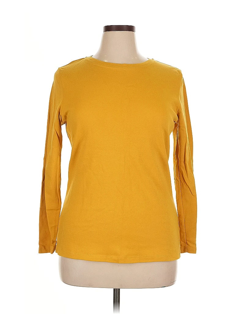 Isaac Mizrahi LIVE! 100% Cotton Yellow 3/4 Sleeve T-Shirt Size XL - photo 1