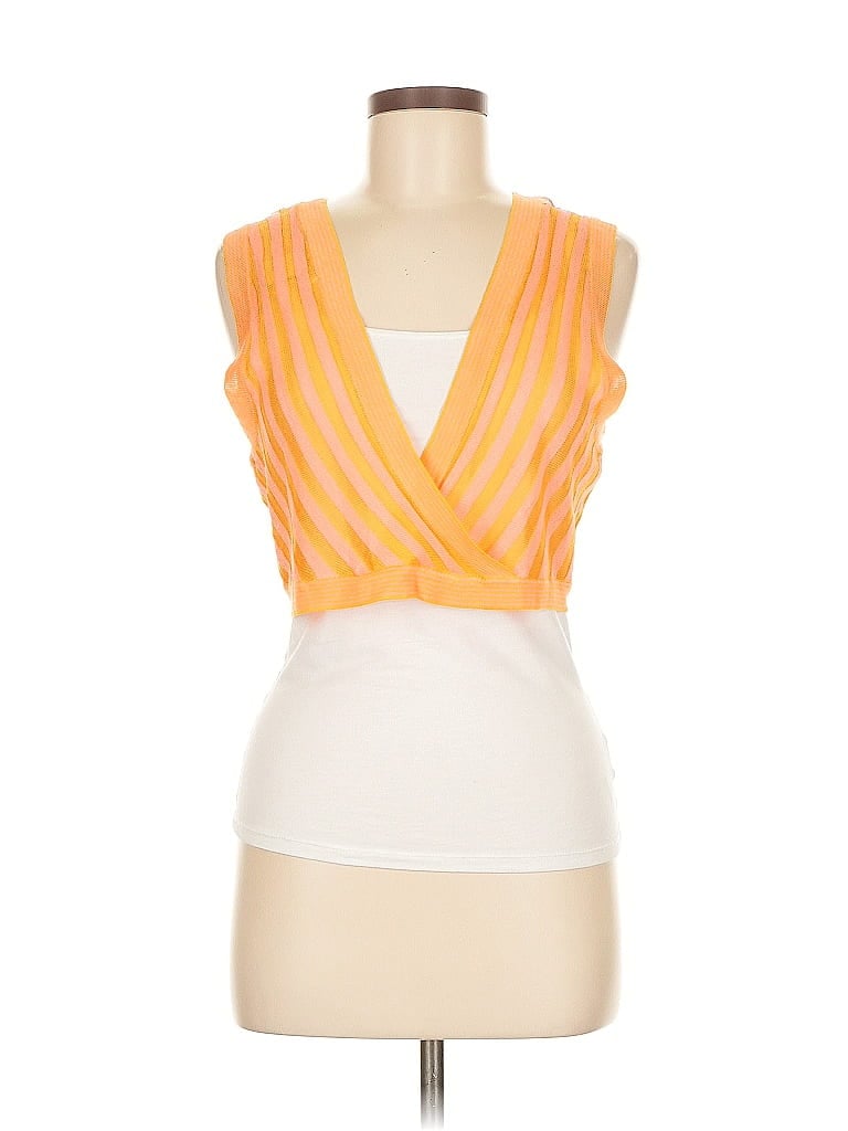 Pre-owned House Of Harlow 1960 Sleeveless Blouse In Orange
