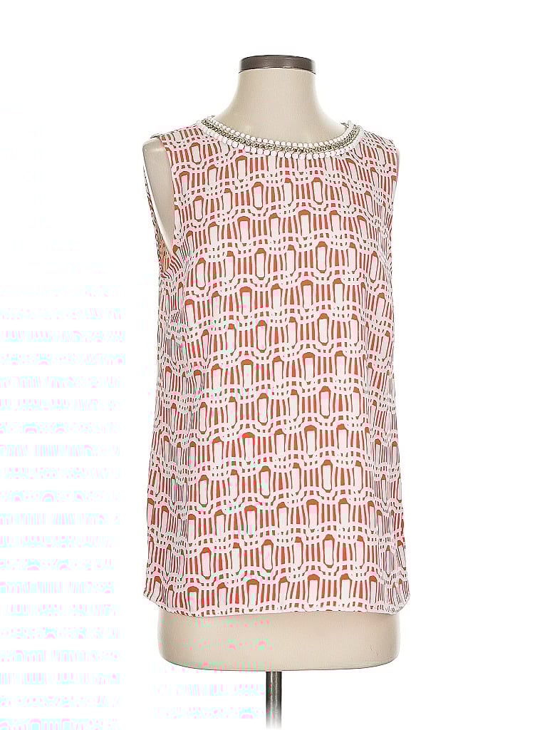 Pre-owned Adrienne Vittadini Sleeveless Blouse In Orange