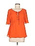 HD in Paris 100% Polyester Orange Short Sleeve Blouse Size 6 - photo 1