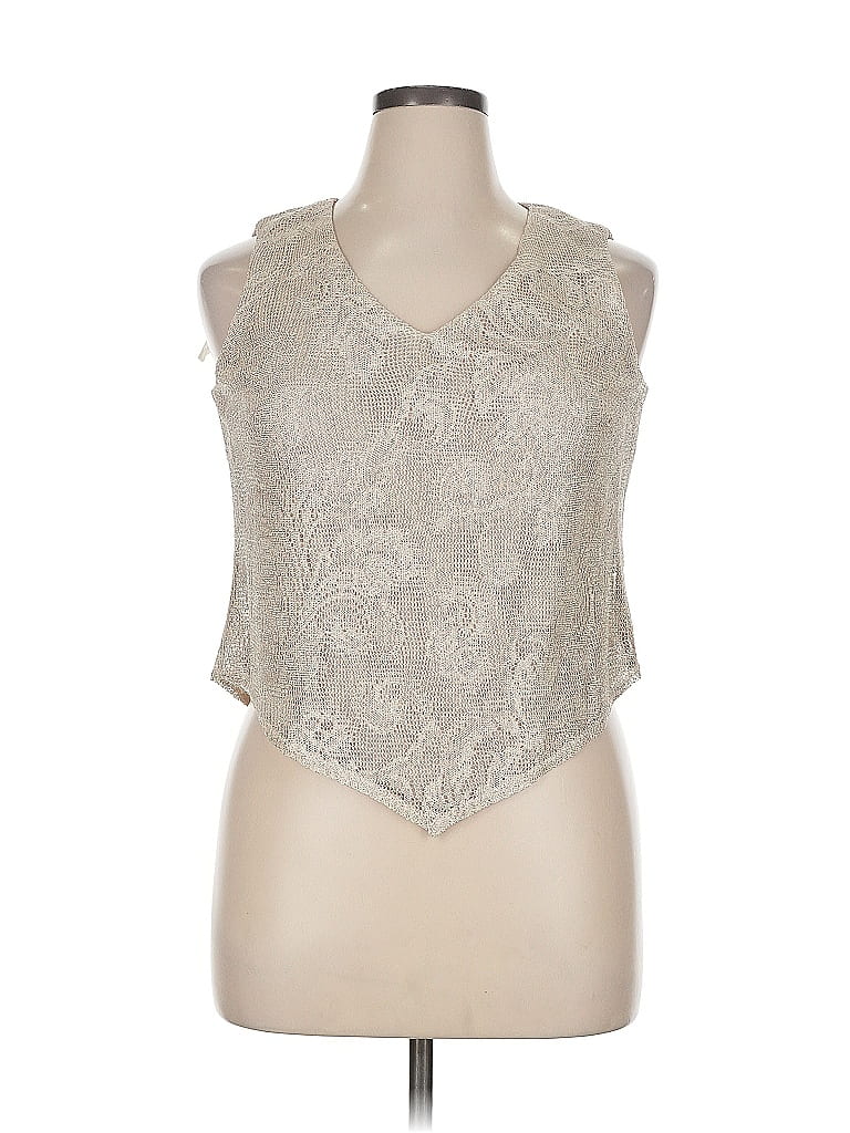 Pre-owned R & M Richards Sleeveless Blouse In Brown