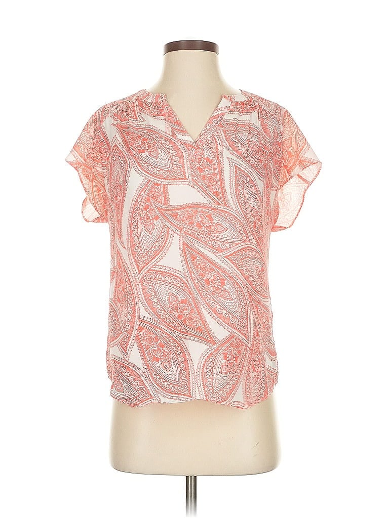 Pre-owned Banana Republic Factory Store Short Sleeve Blouse In Orange