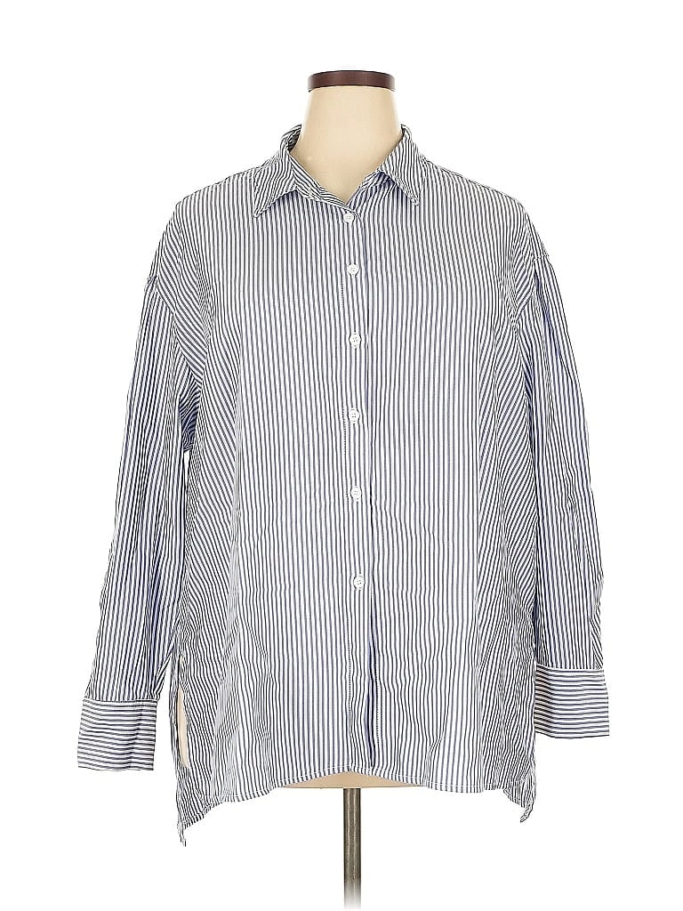 Pre-owned Exlura Long Sleeve Blouse In Blue