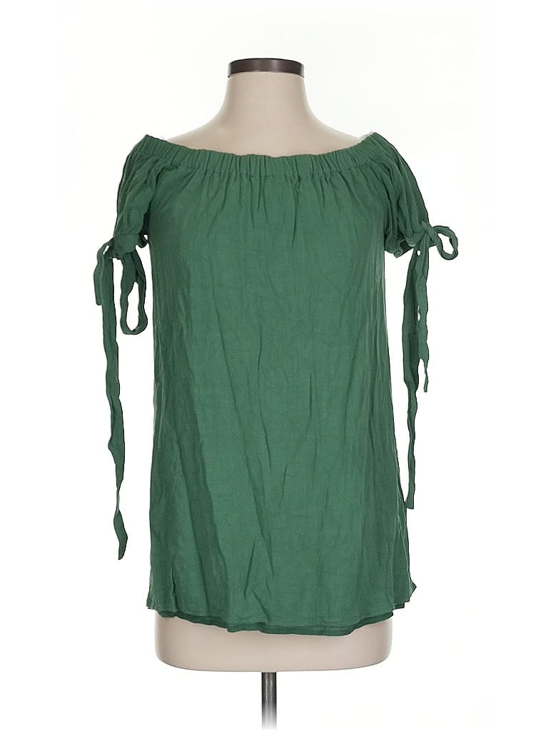 Pre-owned Lulus 3/4 Sleeve Blouse In Green