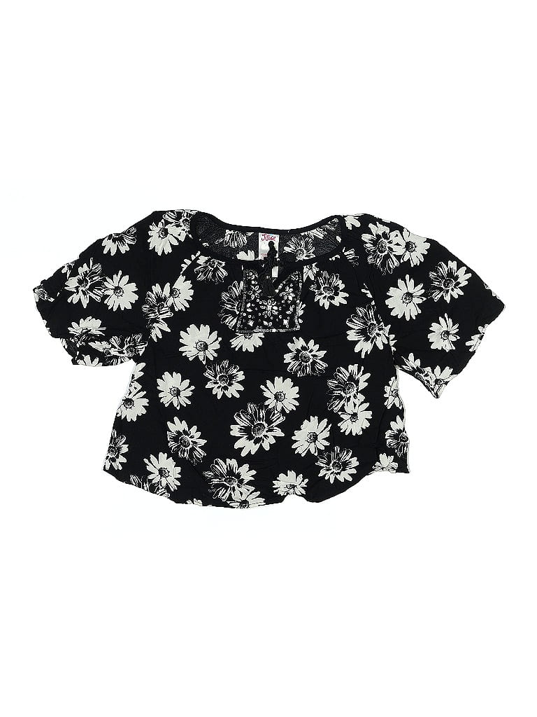 Pre-owned Justice Kids' Short Sleeve Blouse In Black