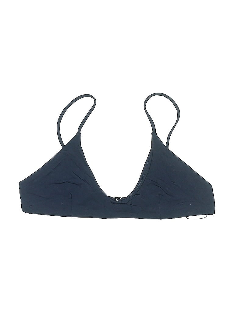 Tavik Swimsuit Top Blue Solid Pattern Swimwear