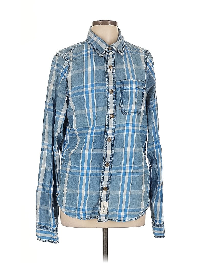 ABERCROMBIE & FITCH Pre-owned Long Sleeve Button Down Shirt In Blue
