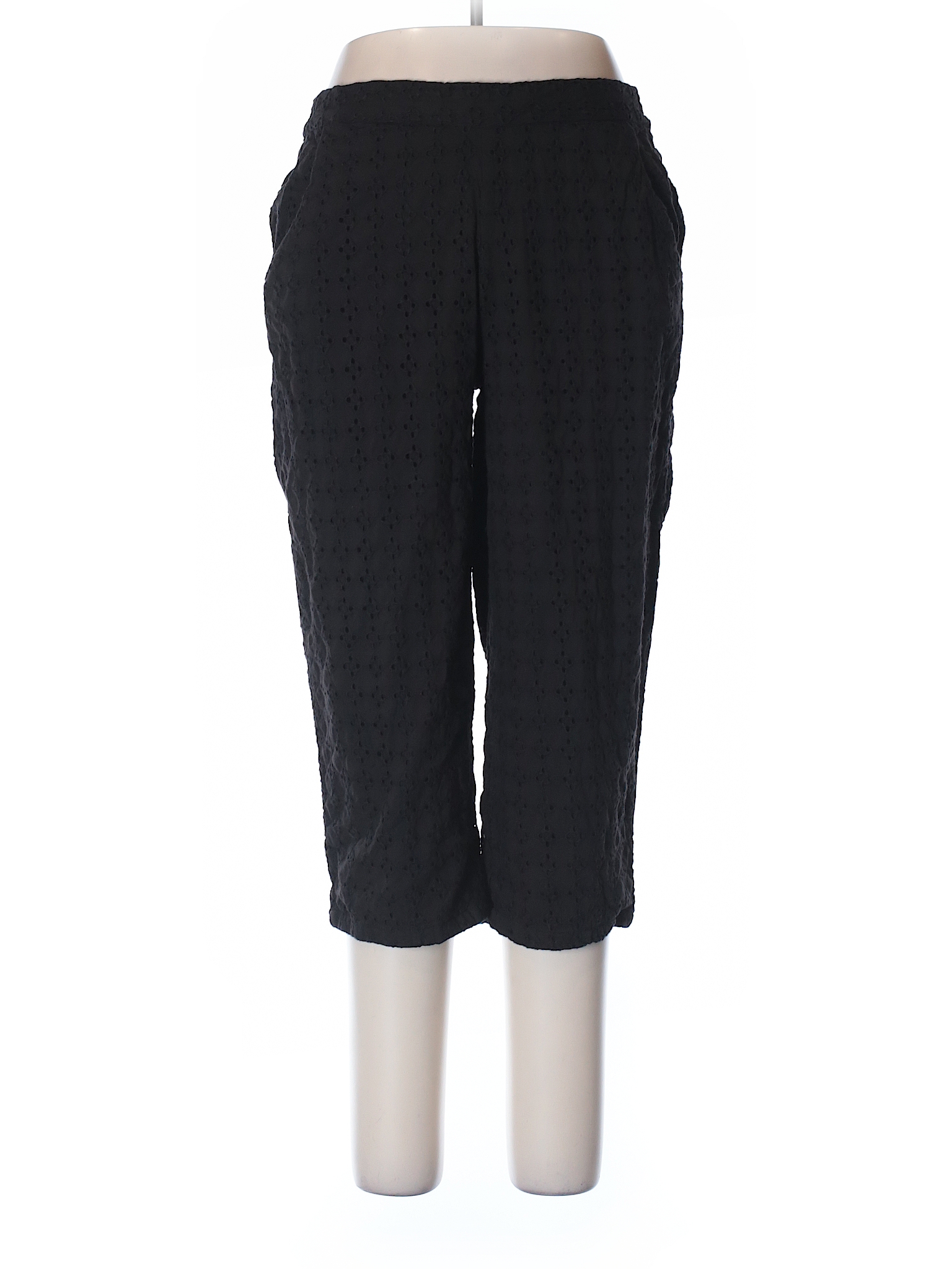 Bocabay 100% Cotton Solid Black Casual Pants Size 16 - 66% Off 