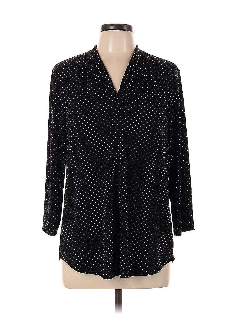 Click to view more detailed imagery on our partner's website Pre-owned Charter Club 3/4 Sleeve Blouse In Black