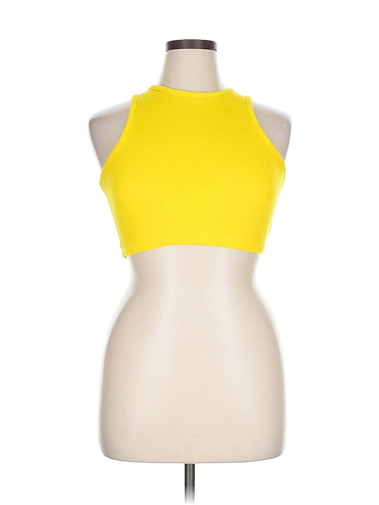 Pre-owned Assorted Brands Tank Top Yellow Halter Neckline Tops