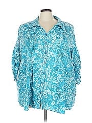 Woman Within 3/4 Sleeve Button Down Shirt
