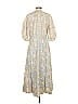 Rebecca Taylor 100% Cotton Paisley Blue Short Sleeve Satin Leaf Dress Size 8 - photo 2