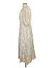Rebecca Taylor 100% Cotton Paisley Blue Short Sleeve Satin Leaf Dress Size 8 - photo 5