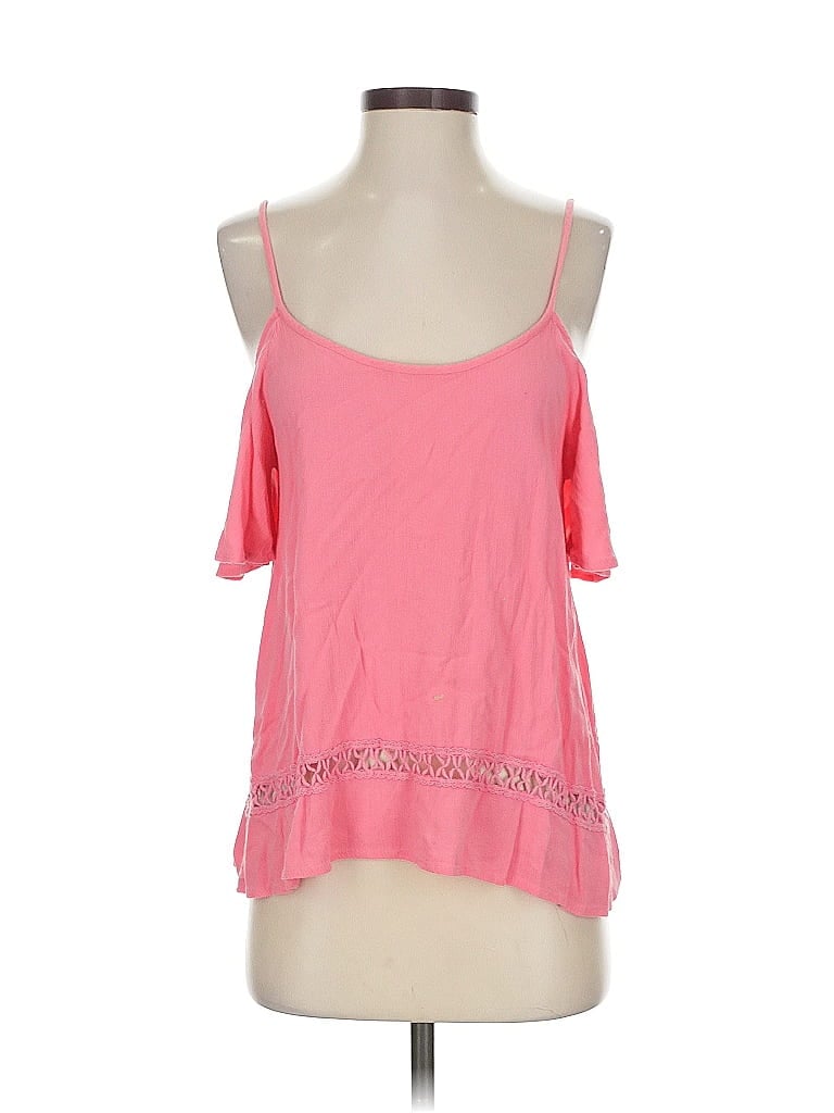 Pre-owned Mi Ami Tank Top Pink Cold Shoulder Neckline Tops