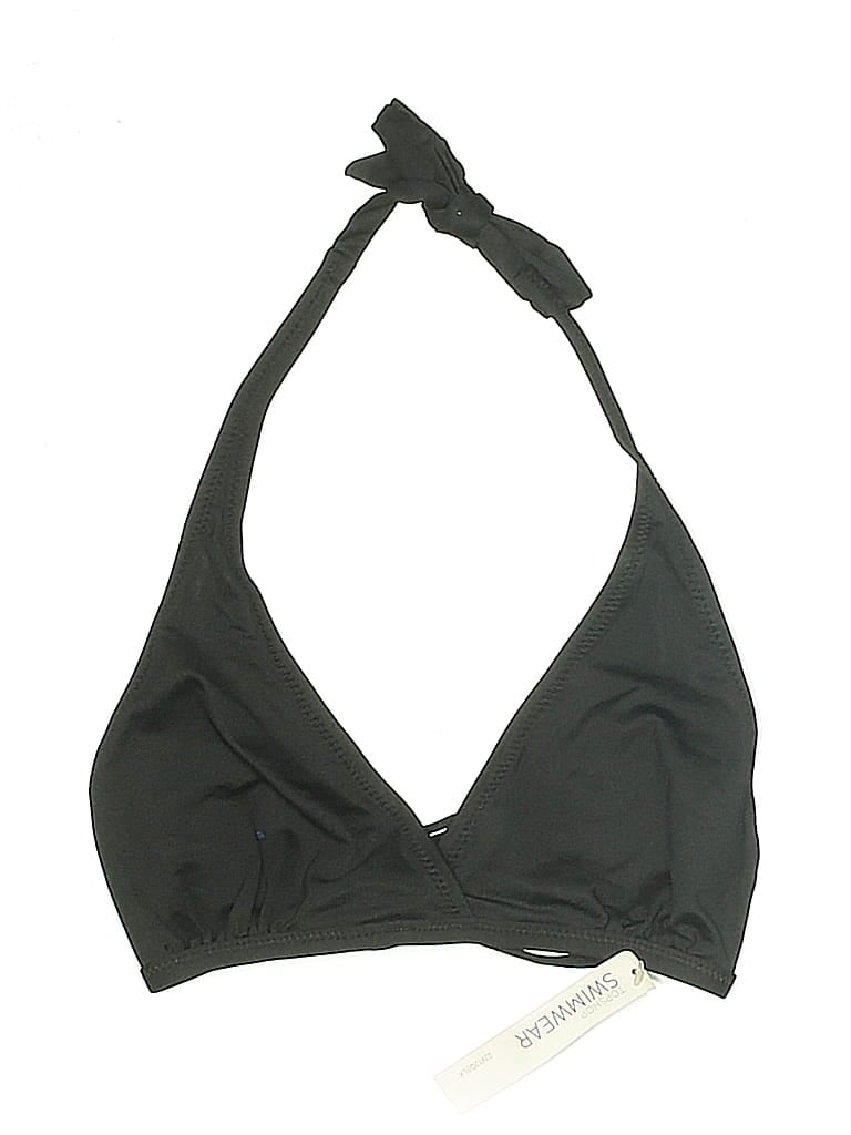 Topshop Swimsuit Top Black Solid Pattern Swimwear