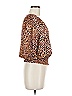 DR2 100% Polyester Animal Print Brown 3/4 Sleeve Blouse Size M - photo 4
