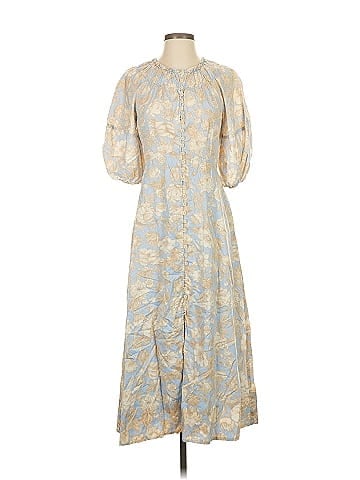 Rebecca Taylor Short Sleeve Satin Leaf Dress (view 1)